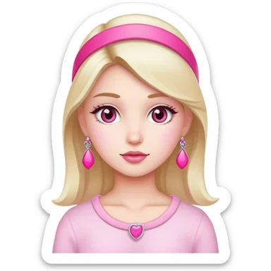 Girly girl with pink accessories sticker
