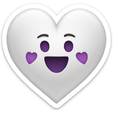 Mix white and purple heart sticker
