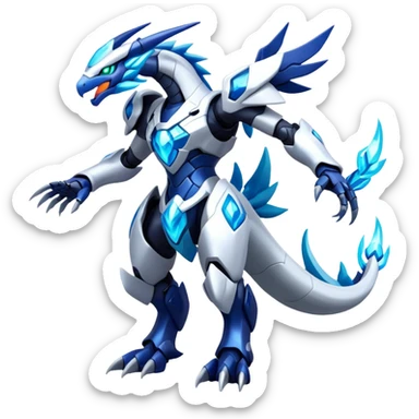 Futuristic Kyurem-reshiram-dialga-suicune-hybrid, full body sticker