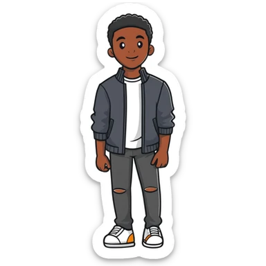 black man with casual style sticker