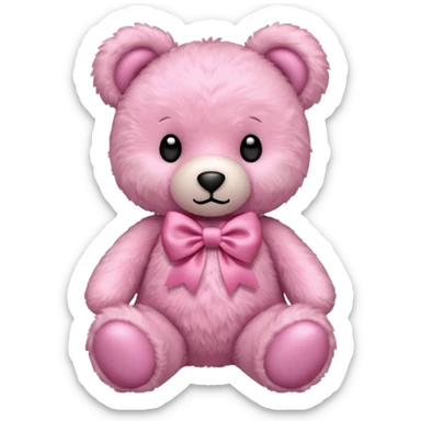 pink teddy bear with a pink bow sticker
