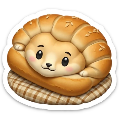 bread loaf taking a nap sticker