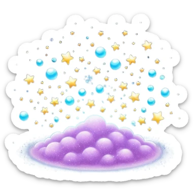 tiny glitter dust floating in the air, very small sparkles scattered everywhere, bright and shiny, like magical fine dust. Rounded, glossy, smooth, soft shadows, white background.




 sticker