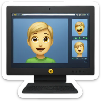 monitor with the video call on the screen sticker