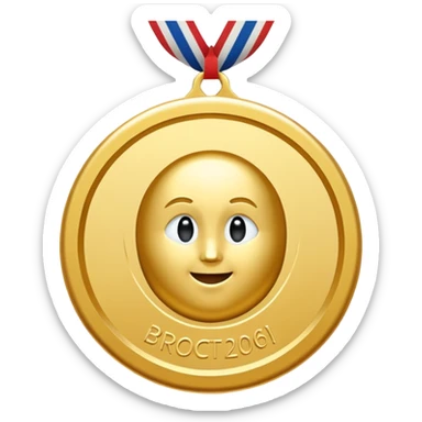 Create a gold medal which has an inscription "Brocation 2026" sticker