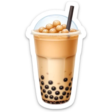 Bubble tea with tapioca pearls sticker