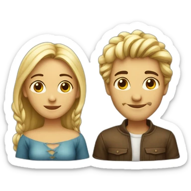 A love story between a man and a woman on different hemisphere sticker