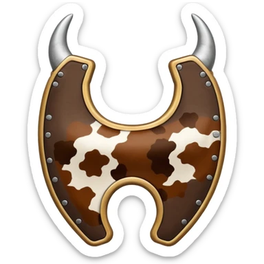 Cow print pattern horseshoe sticker