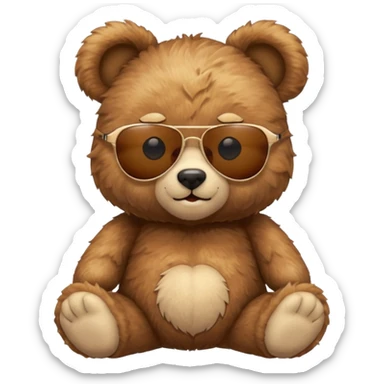 Teddy bear with sunglasses on sticker