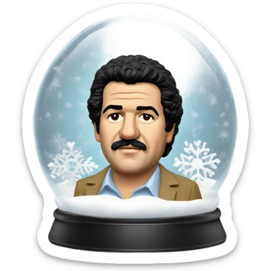 pablo escobar in snowing ball sticker
