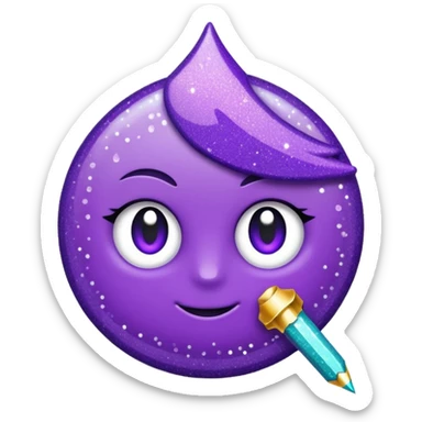 Glitter Roxo e Ciano Seta sticker