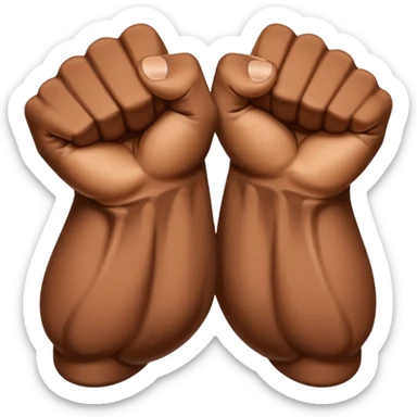 Two fists crossed over like being handcuffed just without the cuffs in an upward and downword motion sticker