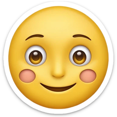 a yellow emoji-face with a nervous smile. the right eye is wide opened, the left eye is half closed. sticker