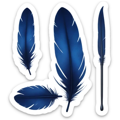 Realistic navi blue feather sticker