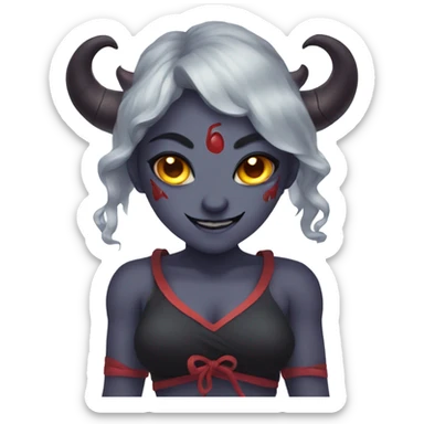 demon oni girl sticker