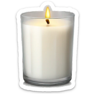 White scented candle in a glass sticker
