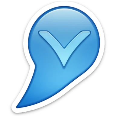 Verified just blue color tick mark with tranparent bg sticker