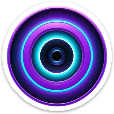 Futuristic camera aperture transforming into a vortex of light rays converging on a glowing product silhouette (e.g., lamp, watch), deep space blue (#0A1A2F) to electric violet (#8A2BE2) gradient with neon cyan (#00FFFF) sticker