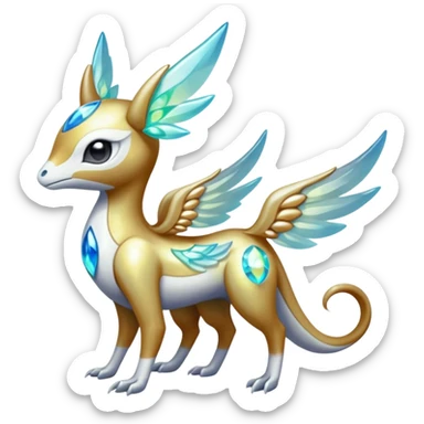 Angelic Divine Bioluminescent Translucent Luminescent Diaphanous Shiny Colorful Meloetta-Latias-Koraidon-Peppercat-Wargreymon-Protogen-Fakémon-fusion-hybrid-creature sticker