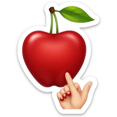 a cherry pinched between two fingers sticker