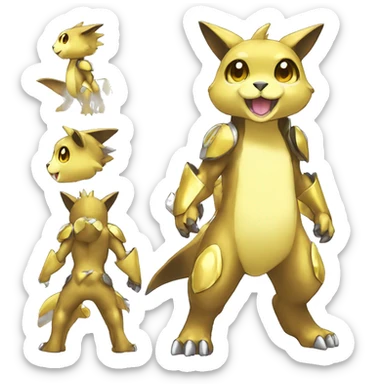 cute cool edgy shiny Digimon-Fakemon-animal full body sticker