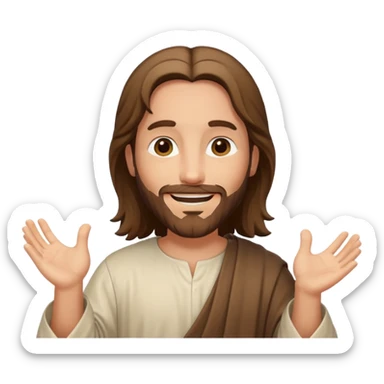 jesus sonrie y una burbuja de dialogo dice gracias por tu compra sticker