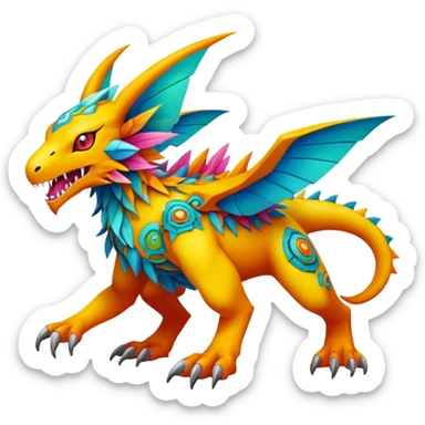 Colorful Exotic Pokémon-Animal-Digimon-Monster-Beast-Fakémon-hybrid-creature (full body) sticker