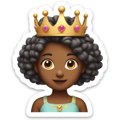 Cute little girl with crown on her head sticker