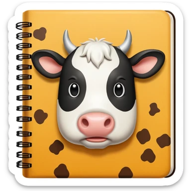 Cow print journal sticker