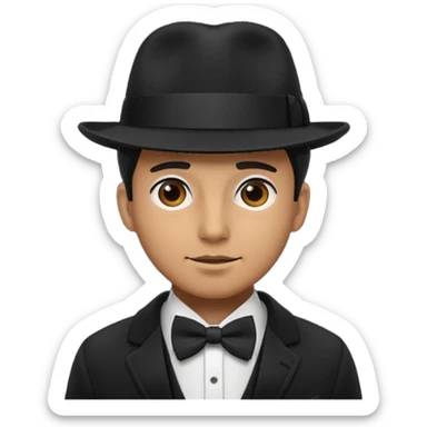 Bow Ties, Coats, and hat, man sticker