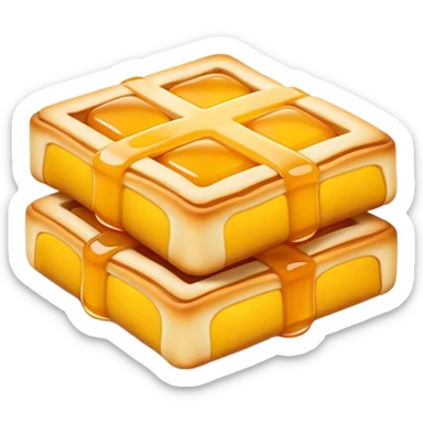 Sachima soft sweet pastry strips with honey, simplified emoji style with bold outlines and bright colors, cartoon style Sa Qi Ma Manchu dessert sticker