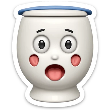 skibidi toilet character with surprised face sticker