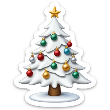   white popular christmas tree sticker