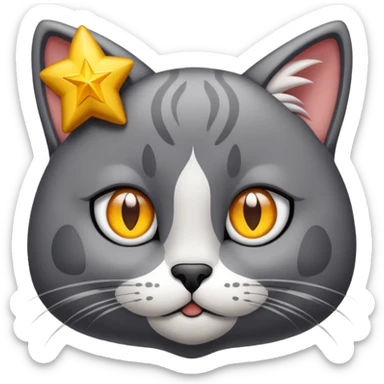 Um gato com estrela no olho sticker