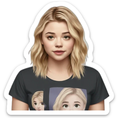 chloë grace moretz wearing tee sticker