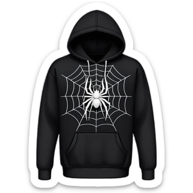 The Black Sp5der Hoodie features a black base with distinctive middle spot where there is a spider web on it, and the whole hoodie is black in the spider web in the middle is black sticker