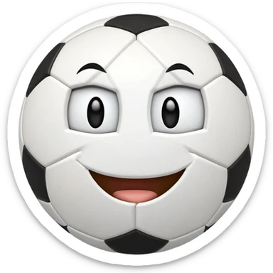 Soccer ball with a celebrate face sticker