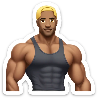 Gay bodybuilder jock wearing steap sticker