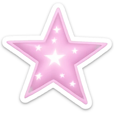 Three small light pink , 4-pointed sparks grouped together. The stars have a slightly elongated shape, giving them a twinkling effect. They vary in size, with the largest star in the center and two smaller stars on either side.  sticker