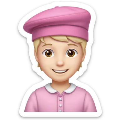 pink hatt and dress boy sticker