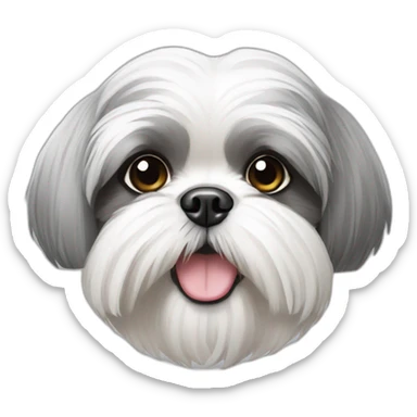 white and grey shih tzu sticker