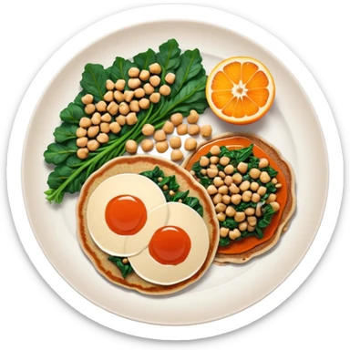 Buckwheat pancakes Buckwheat pancakes with stuffing of kale, spinach, chickpeas, mushrooms and onions, served with tomato-orange sauce and roasted seeds + salad of beets, oranges, celery, carrots with dressing. sticker