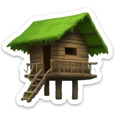 Tree hut in the rainforest  sticker