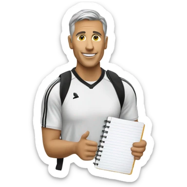 soccer coach with notebook sticker