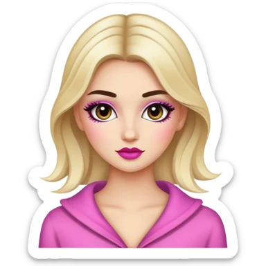 Girly girl with makeup and fashionable clothes sticker