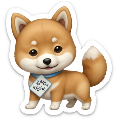 Crea un cagnolino un aski che mostra un cartello con scritto Buonanotte 😘 sticker