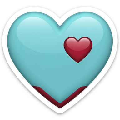 I need a heart with teal, maroon, and light blue in it. Can the maroon be a strip in the middle? sticker