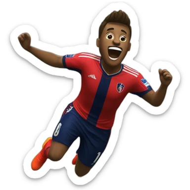 Osasuna football player celebrating a goal sticker