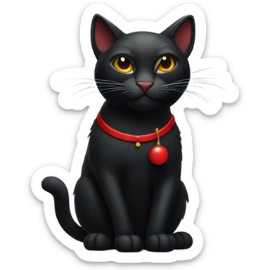 black cat smoking Red Cigarette  sticker