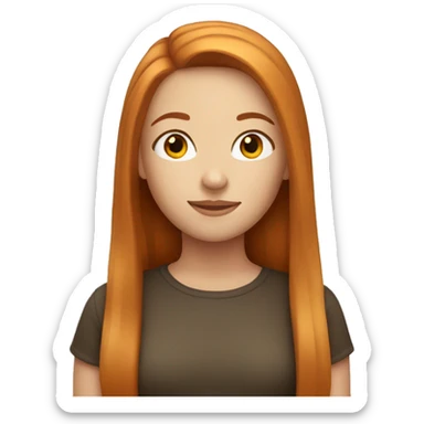 Beautiful girl with long straight ginger hair  sticker